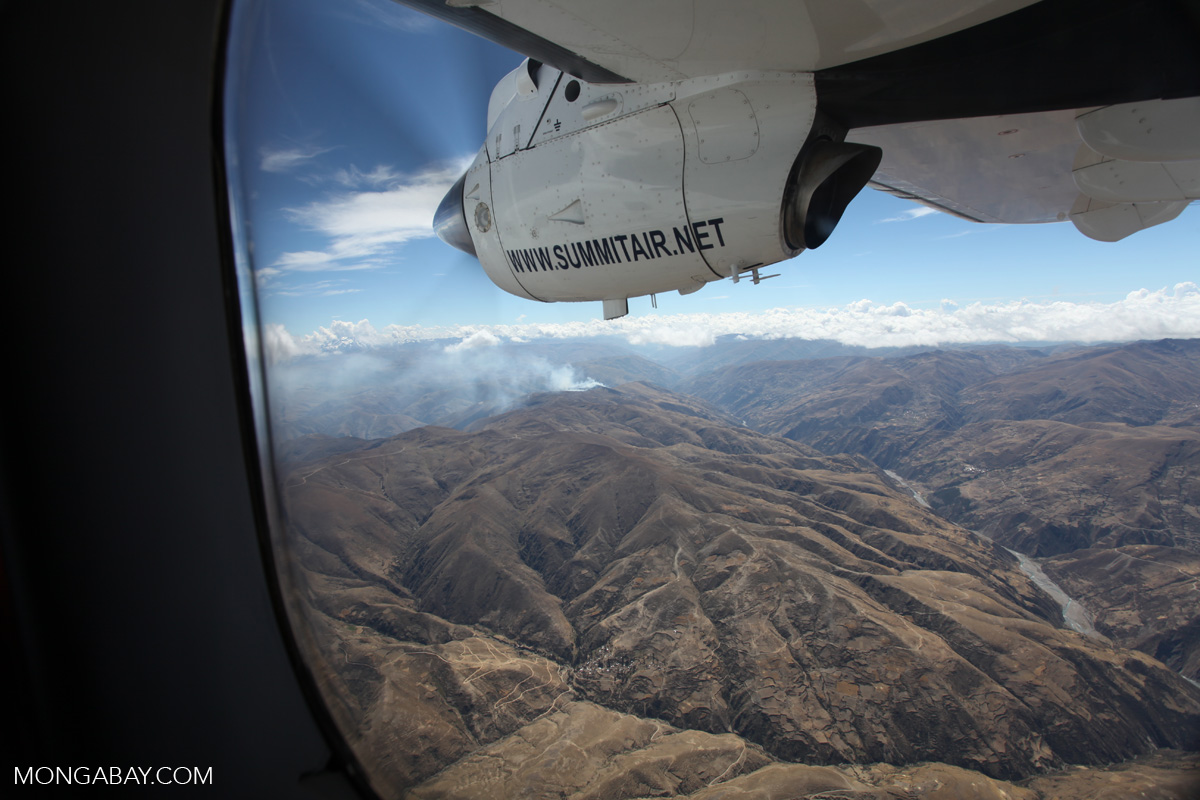 Agricultural fire in the high Andes