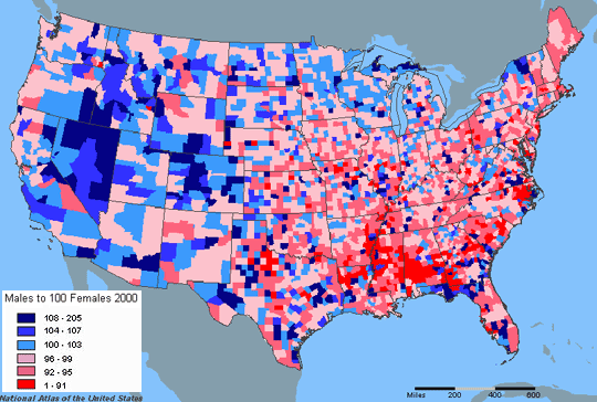 States Ranked By Gender Ratio 2000 