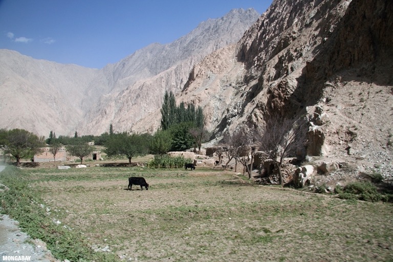 Tajik village in a valley on the way to Datong