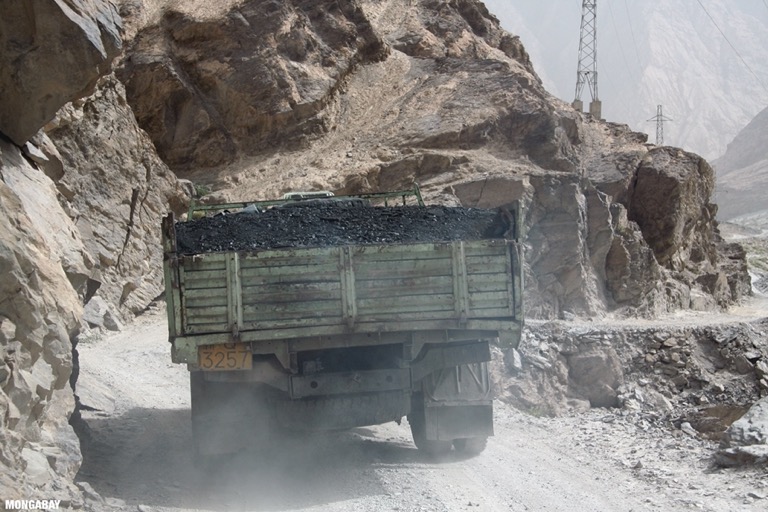 Coal truck on road out of Kusrap